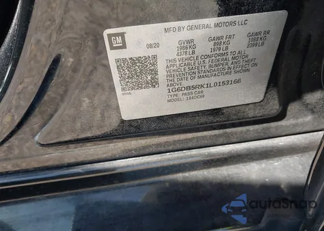 2020 Cadillac Ct4 Premium Luxury из США, поврежденный, VIN 1G6DB5RK1L0153166